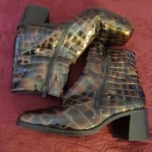 Crocodile Leather Ankle Boots